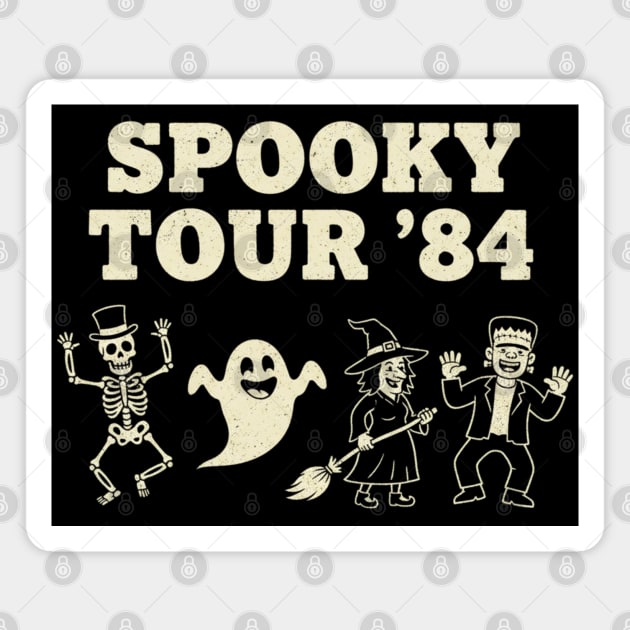 Spooky Tour ’84 – Retro Halloween Design Magnet by Stylecombinator
